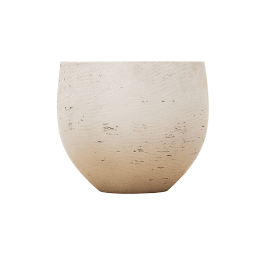 Topf Jumbo Orb Beige Washed – XS – D69cm x H57cm – Runder Pflanzkübel in Steinoptik – Modern & zeitlos – Für große Pflanzen – Indoor & Outdoor 