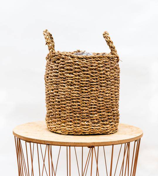 Aufbewahrungskorb Bube – 30cm x 27cm – Dekorativer Korb in natürlicher Optik – Vielseitig einsetzbar für Wohnzimmer, Schlafzimmer & Terrasse – Stilvolle Aufbewahrung & Pflanzübertopf 