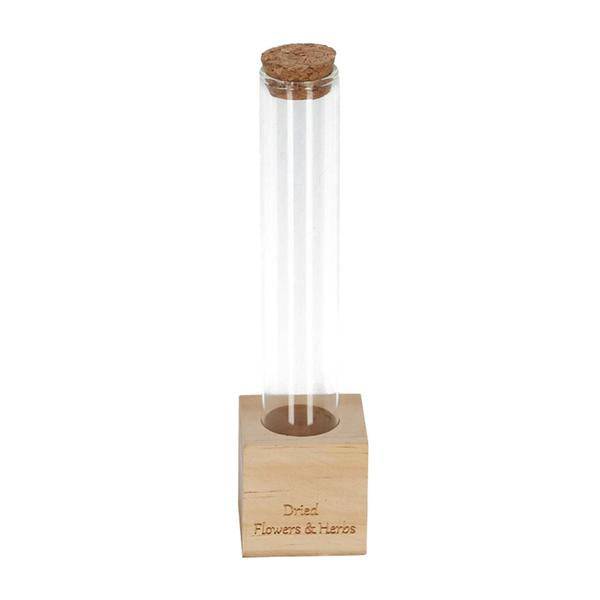 Trockenblumenständer aus Holz - Tube S - Blumen und Kräuter + Trockenblumenarrangement 