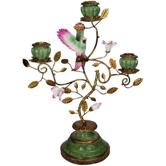 Kerzenhalter Vogel – Polyresin – 26x13x37cm – Bunter Deko-Kerzenständer – Für Wohnzimmer, Schlafzimmer & Flur – Verspieltes Design 