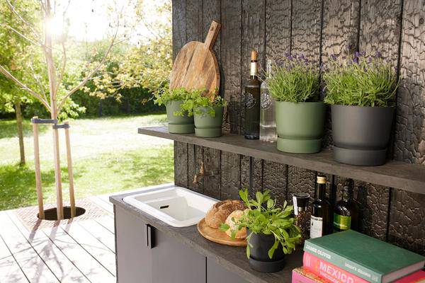 Topf Greenville Rund Grün – Ø14cm x H13cm – Moderner Pflanztopf für Zimmerpflanzen & Outdoor – Nachhaltig & dekorativ 