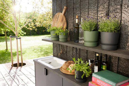 Topf Greenville Rund Grün – Ø14cm x H13cm – Moderner Pflanztopf für Zimmerpflanzen & Outdoor – Nachhaltig & dekorativ 