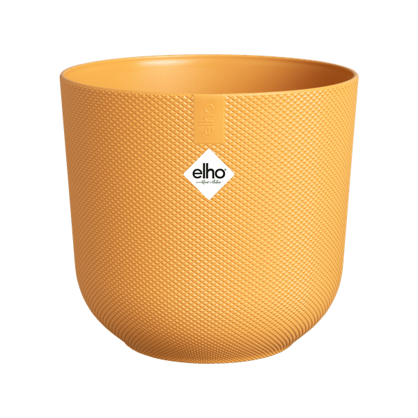 Jazz Pflanztopf Bernsteingelb – D23 x H21 – Moderner Blumentopf für Innen & Außen – Eleganter runder Pflanzkübel – Dekorativer Übertopf für Zimmer- & Gartenpflanzen 