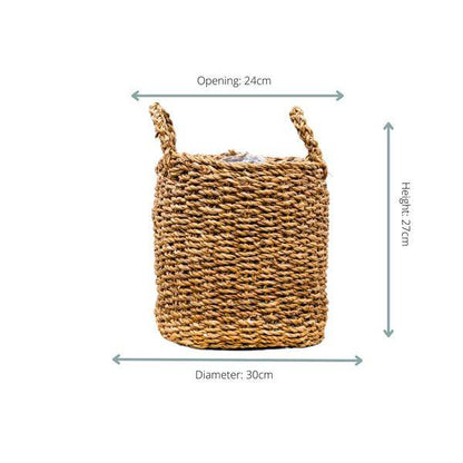 Aufbewahrungskorb Bube – 30cm x 27cm – Dekorativer Korb in natürlicher Optik – Vielseitig einsetzbar für Wohnzimmer, Schlafzimmer & Terrasse – Stilvolle Aufbewahrung & Pflanzübertopf 