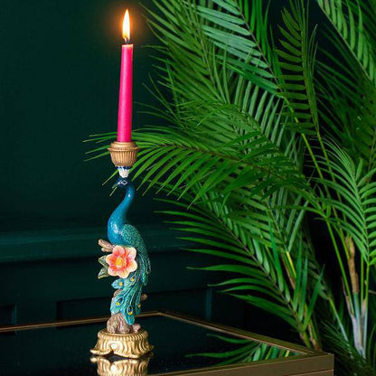 Kerzenständer Peacock Multi – Bunte Dekoration – 29 cm Höhe – Eleganter Kerzenhalter für Innen & Außen – Stilvolles Ambiente mit farbenfrohem Design 