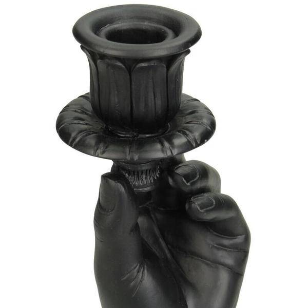Kerzenständer – Schwarze Hand – 20 cm – Moderner Kerzenhalter aus Polystone – Künstlerische Deko – Design-Kerzenständer für Tisch & Regal 