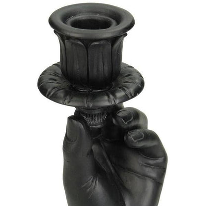 Kerzenständer – Schwarze Hand – 20 cm – Moderner Kerzenhalter aus Polystone – Künstlerische Deko – Design-Kerzenständer für Tisch & Regal 