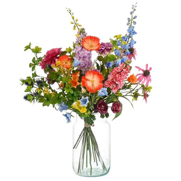 Kunstblumenstrauß – Vibrierende Harmonie – 90 cm – Künstliche Blumen – Seidenblumen – Dekoration für Zuhause, Tisch & Vase – Pflegeleicht & Langlebig 