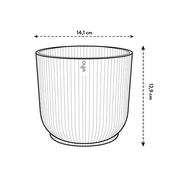 Pflanztopf Vibes Fold – Rosa – D14cm x H13cm – Moderner Blumentopf mit Rillenstruktur – Mit Wasserablauf – Dekorativer Übertopf aus Kunststoff für Zimmerpflanzen – Für Wohnzimmer & Fensterbank 