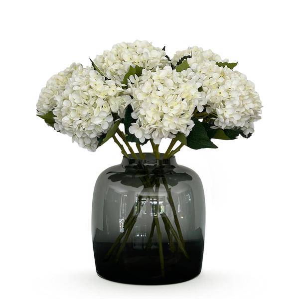 Künstliche Hortensien – Weiß – 52 cm – 8er-Set – Realistische Kunstblumen – Blumenstrauß Deko – Dauerhaft & Pflegeleicht 