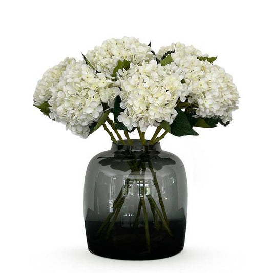 Künstliche Hortensien – Weiß – 52 cm – 8er-Set – Realistische Kunstblumen – Blumenstrauß Deko – Dauerhaft & Pflegeleicht 