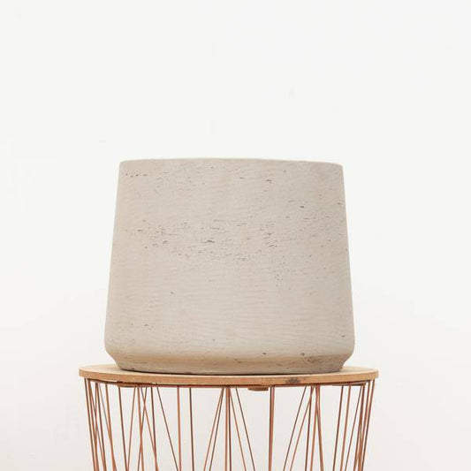 Topf Jumbo Patt Beige Gewaschen – D56cm x H47cm – Moderner Pflanzkübel in Natursteinoptik – Groß, robust & dekorativ – Für Zimmerpflanzen & Außenbereich 