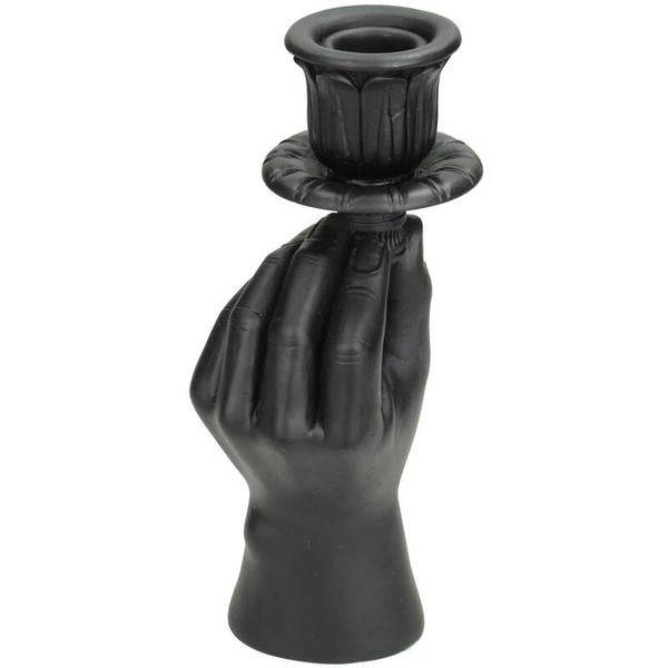 Kerzenständer – Schwarze Hand – 20 cm – Moderner Kerzenhalter aus Polystone – Künstlerische Deko – Design-Kerzenständer für Tisch & Regal 