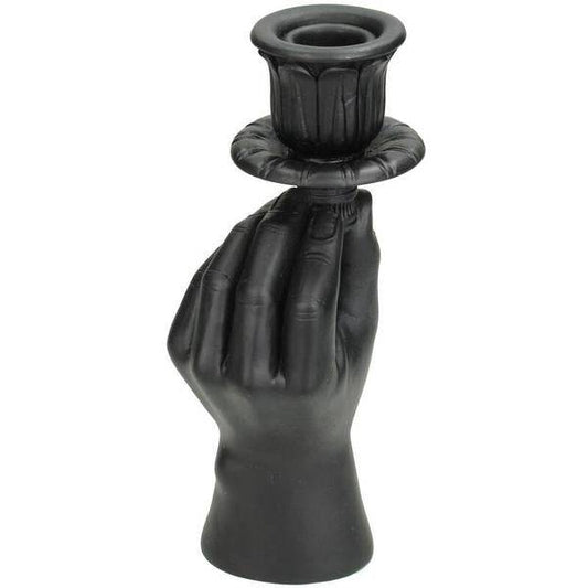 Kerzenständer – Schwarze Hand – 20 cm – Moderner Kerzenhalter aus Polystone – Künstlerische Deko – Design-Kerzenständer für Tisch & Regal 