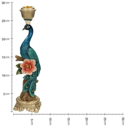 Kerzenständer Peacock Multi – Bunte Dekoration – 29 cm Höhe – Eleganter Kerzenhalter für Innen & Außen – Stilvolles Ambiente mit farbenfrohem Design 