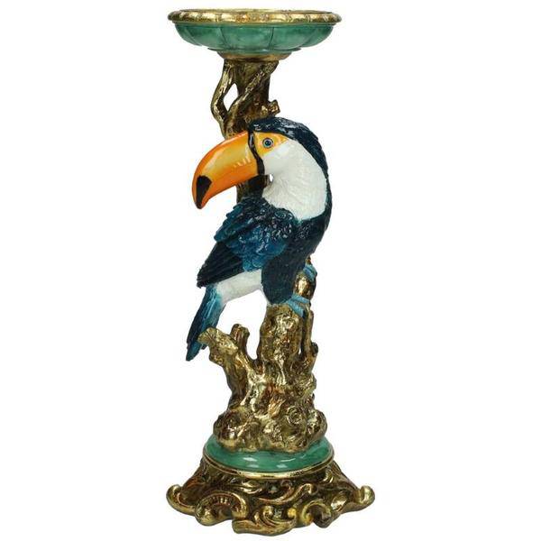 Kerzenständer Tukan – Bunter Kerzenhalter – 30 cm – Tropisches Design – Indoor & Outdoor 