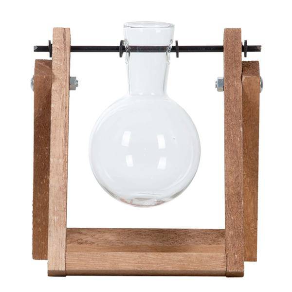 Stecklingsständer - 1 Glasvase - Hydrokulturvase für Stecklinge - Holz - Anbaustation 