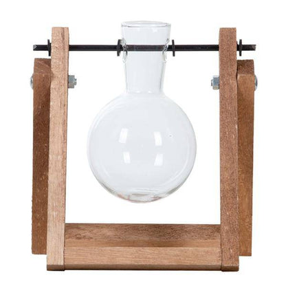 Stecklingsständer - 1 Glasvase - Hydrokulturvase für Stecklinge - Holz - Anbaustation 