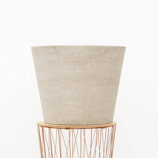 Eimer Topf Beige Washed – M – 50cm x 40cm – Moderner Pflanztopf in Natur-Optik – Für Zimmerpflanzen & Außenbereich – Dekorativ & zeitlos 
