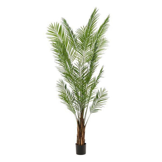 Areca Lutescens Goldpalme – Künstliche Zimmerpflanze – Tropische Palme 240 cm – pflegeleichte Dekoration für Wohnzimmer, Büro & Innenräume 