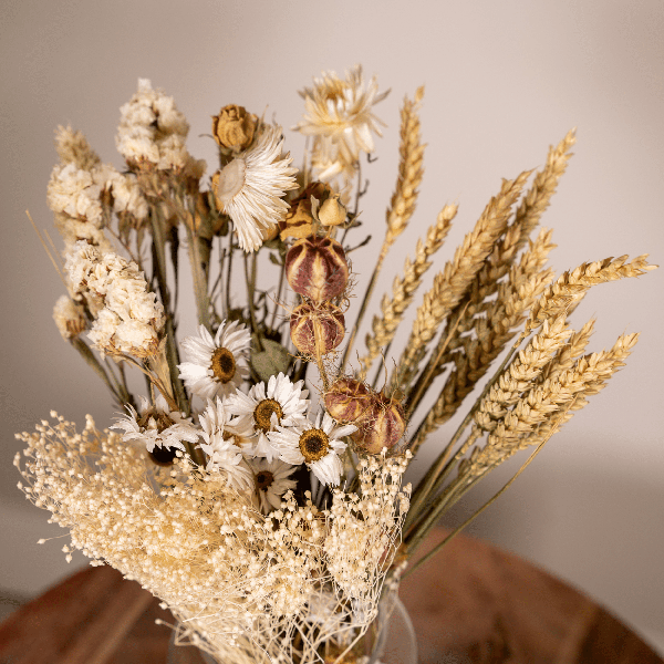 Trockenblumen Feldblumenstrauß Natürlich – Blumenstrauß – Ø15cm ↕35cm – Natürliche Farben – Getrocknete Blumen – Nachhaltige Deko – Pflegefrei 