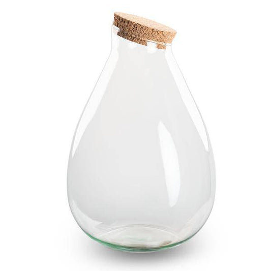 Flaschengarten - Terrarienflasche mit Kork - Geschlossenes Terrarium - Tropfen XL - ↑37cm – Aus recyceltem Glas 