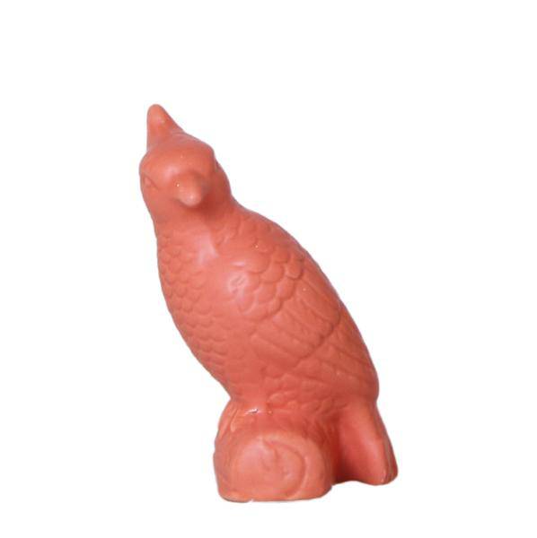 Deko-Kakadu auf Stab – 12cm – Terrakotta-Figur aus Polystone – Zierde für Blumentopf & Pflanzenset – In Weiß, Grün oder Pfirsich 