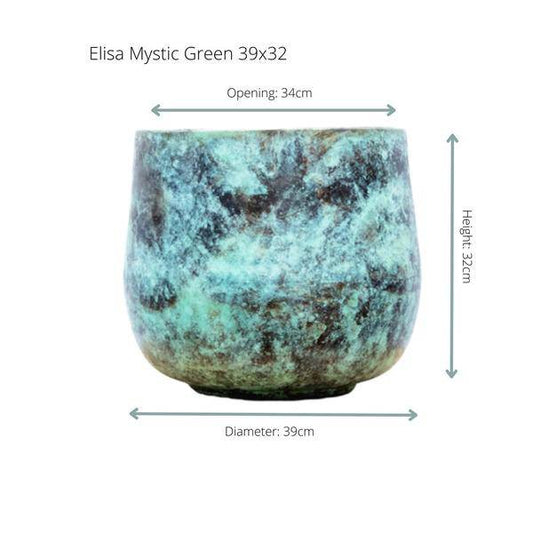 Pflanztopf Elisa – Mystisch Grün – D39cm x H32cm – Stilvoller Blumentopf – Groß & dekorativ 
