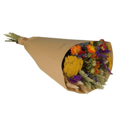Getrocknete Blumen – Feldblumenstrauß Groß Orange – 8 Sträuße – Handgebunden – Natürliche Trockenblumen Deko – 60cm 