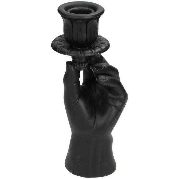 Kerzenständer – Schwarze Hand – 20 cm – Moderner Kerzenhalter aus Polystone – Künstlerische Deko – Design-Kerzenständer für Tisch & Regal 
