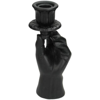 Kerzenständer – Schwarze Hand – 20 cm – Moderner Kerzenhalter aus Polystone – Künstlerische Deko – Design-Kerzenständer für Tisch & Regal 