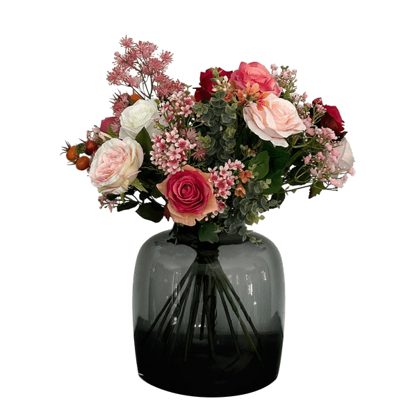 Kunstblumen - Blumenstrauß - Bouquet M - Flammenrosen - 45 cm 