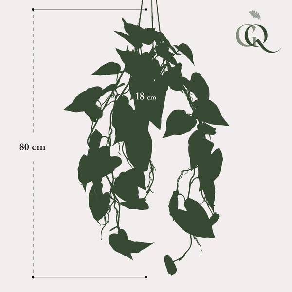 Kunstpflanze - Philodendron Hängepflanze - 80 cm 