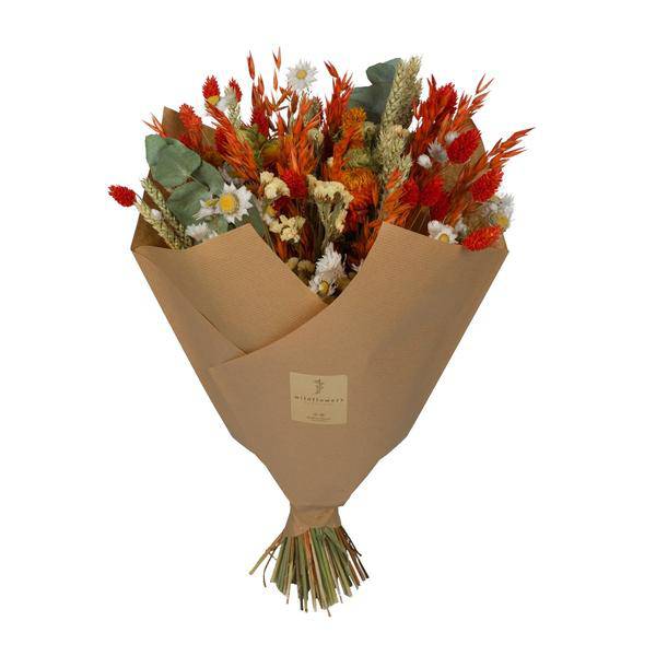 Getrocknete Blumen – Klassischer Blumenstrauß – Orange – 4 Sträuße – ↕60cm – Handgebunden & nachhaltig – Langlebige Trockenblumen Deko für Vase Tisch Geschenk 