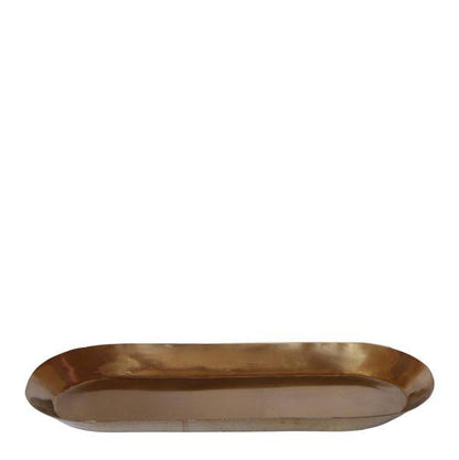 Ovales Tablett – Gold – Metalltablett 30x13cm – Dekoteller für Pflanzen, Töpfe & Wohnaccessoires – Stilvolle Ablage für Orchideen & Deko-Sets 