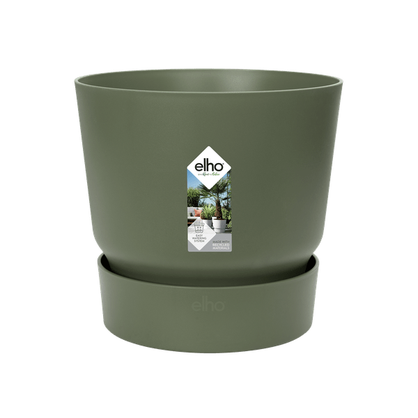 Topf Greenville Rund Grün – Ø14cm x H13cm – Moderner Pflanztopf für Zimmerpflanzen & Outdoor – Nachhaltig & dekorativ 