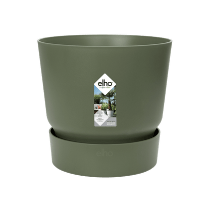 Topf Greenville Rund Grün – Ø14cm x H13cm – Moderner Pflanztopf für Zimmerpflanzen & Outdoor – Nachhaltig & dekorativ 