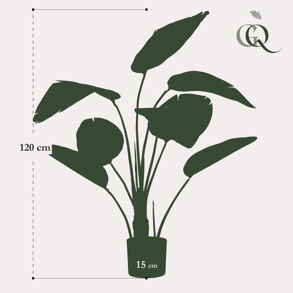Strelitzia nicolai Paradiesvogelblume – Kunstpflanze – Zimmerpflanze – ↕120cm – Realistische Seidenblätter – Pflegeleicht & Dekorativ 