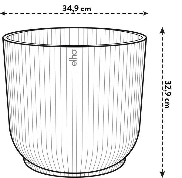 Pflanztopf Vibes Fold – Rosa – D35cm x H33cm – Moderner Blumentopf mit Rillenstruktur – Mit Wasserablauf & Rollen – Dekorativer Übertopf für große Zimmerpflanzen – Mobil & stilvoll 