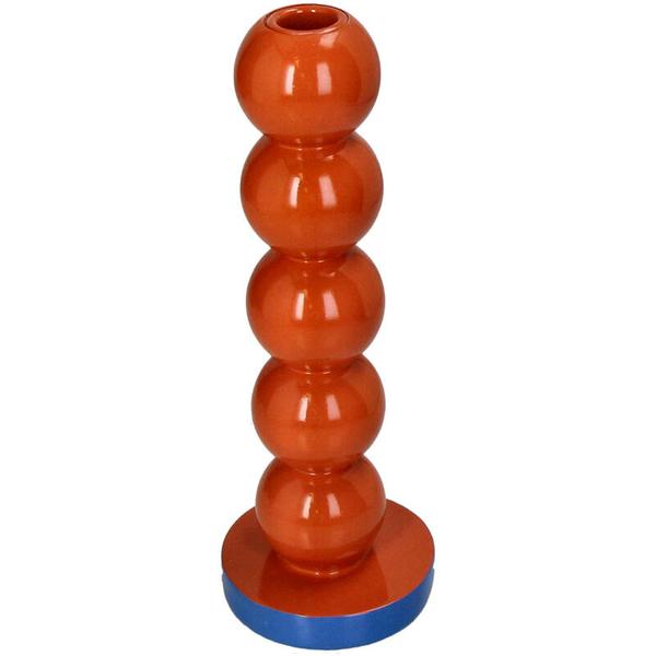 Kerzenhalter Smiley – Polyresin – Orange – 9x9x26,5cm – Fröhlicher Deko-Kerzenständer – Für Innenbereiche – Verspieltes Design für Zuhause 