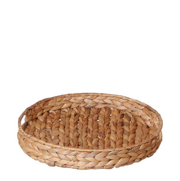 Dekorative Schale – Runde Hyazinthenschale Ø30cm – Naturtablett aus geflochtenen Blättern – Ideal als Pflanzenunterlage oder Deko-Element 