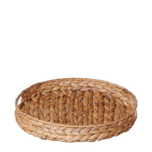 Dekorative Schale – Runde Hyazinthenschale Ø30cm – Naturtablett aus geflochtenen Blättern – Ideal als Pflanzenunterlage oder Deko-Element 
