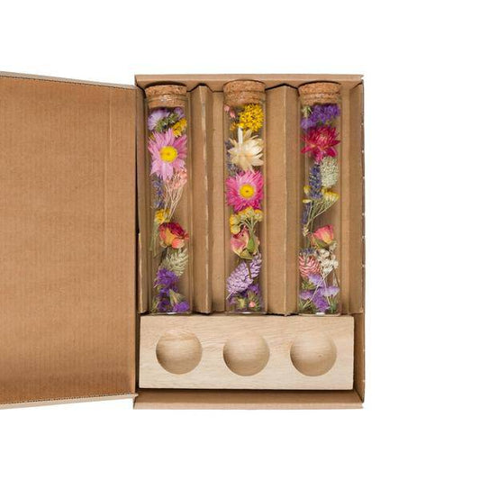 Getrocknete Blumen – Message in a Box Groß – Multi – 8 Stück – Höhe ca. 15cm – Geschenkbox mit Trockenblumen – Dekoration & Geschenkidee – Tischdeko Hochzeit Geburtstag 