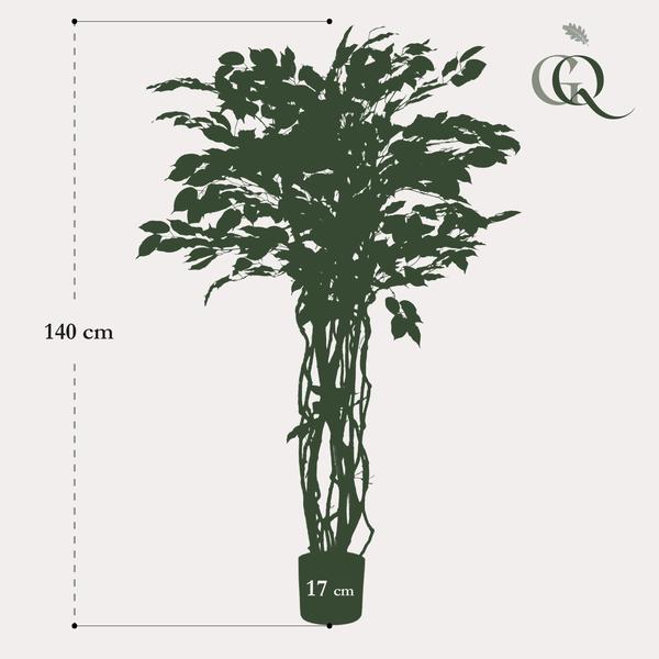 Ficus Liana – Künstliche Zimmerpflanze – ↕140 cm – Realistische Stiefmütterchen-Pflanze – Dekoration für Wohnzimmer, Flur & Wintergarten 