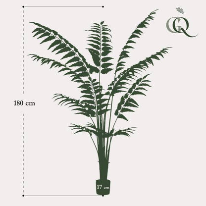 Kunstpflanze - Rumohra Adiantiformis - Lederfarn - 180 cm 