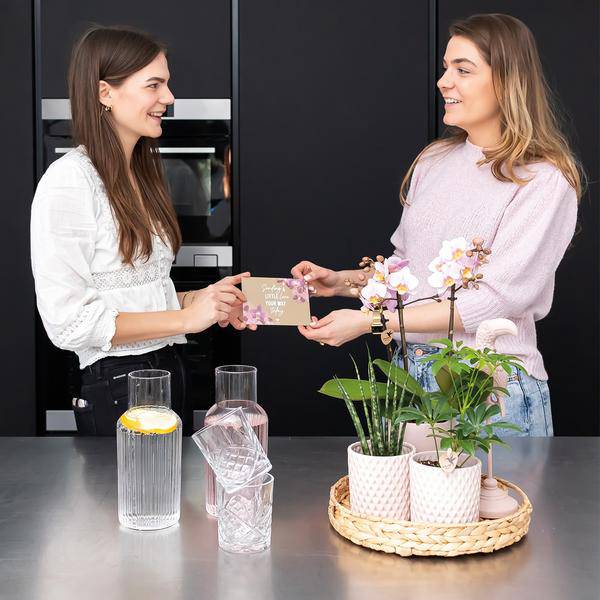 Dekorative Schale – Runde Hyazinthenschale Ø30cm – Naturtablett aus geflochtenen Blättern – Ideal als Pflanzenunterlage oder Deko-Element 