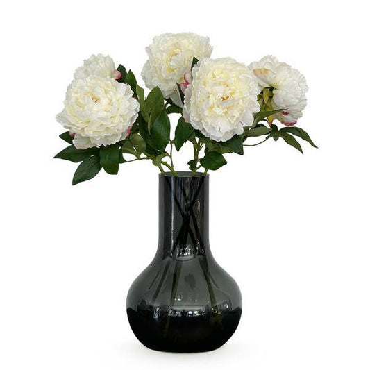 Künstliche Blumen - Blumenstrauß - Solo - Creme - Pfingstrosen - 65cm - 5 Stück 
