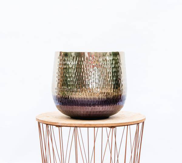 Pflanztopf Jenna Gold – Blumentopf 46x38cm – Moderner Pflanzkübel in Gold-Optik – Dekorativer Übertopf für große Pflanzen – Stilvoller Pflanztopf für Wohnzimmer, Balkon & Terrasse 
