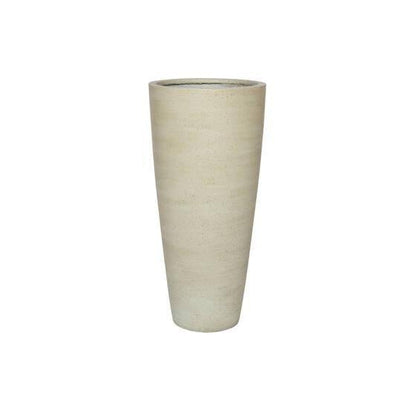 Topf Dax Beige Washed – L – Hoher Pflanzkübel D37cm x H80cm – Zeitlos & modern – Für große Pflanzen – Indoor & Outdoor geeignet 