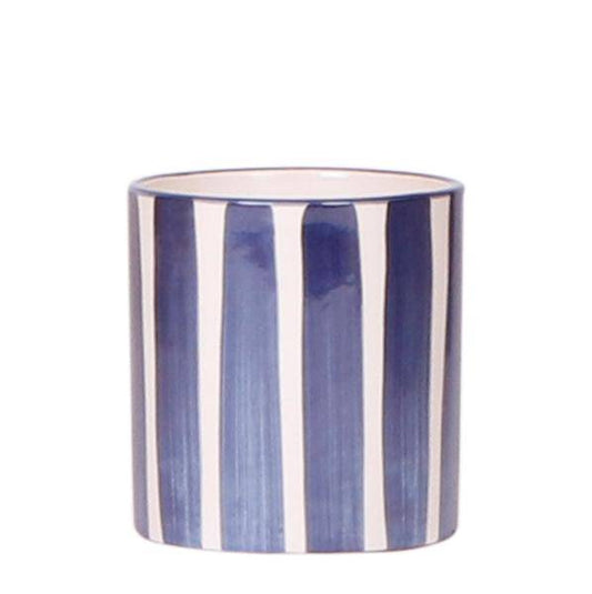 Topf Gemalte Streifen - Blau - Ø9cm 